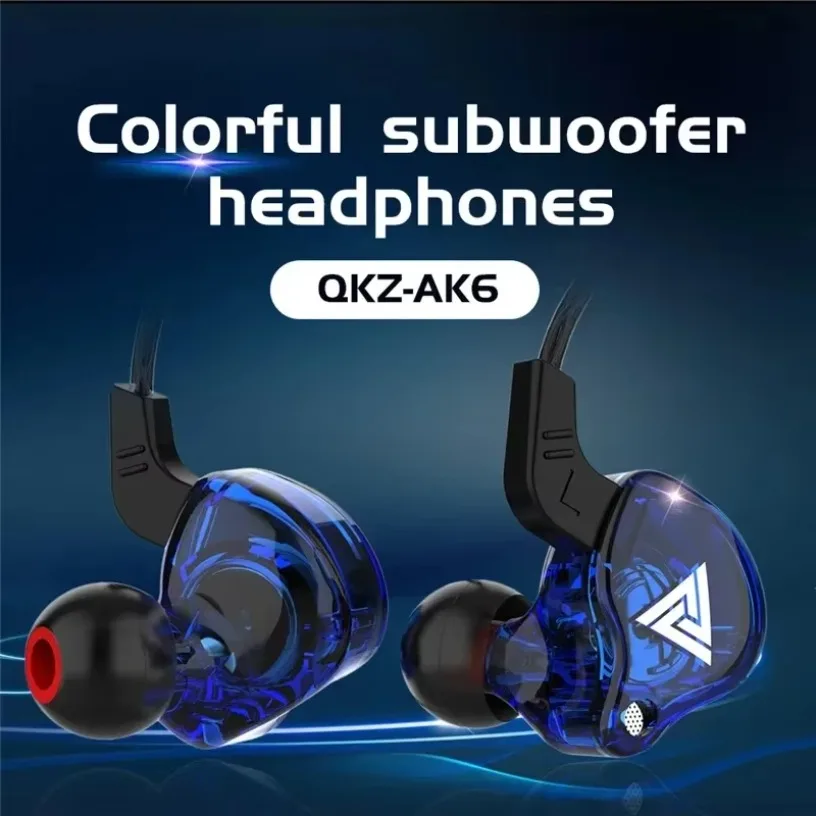 New Sport Headset with Microphone 3.5mm Wired Headphones QKZ AK6 In Ear Earphone for iPhone In Ear Mic Stereo Race Headset 5