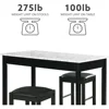 Artificial Marble Kitchen Table and Chair Set for 2 People with 1 Bar Table and 2 Stools, Suitable for Apartments, Restaurants 2