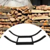 Firewood Rack for Fireplace Storage Black Logs Stand Stacker Holder Indoor 4