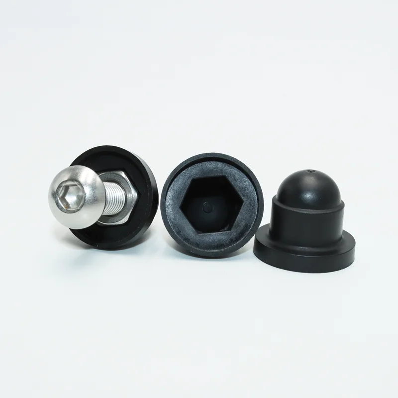 5PCS M8 M10 M12 Schwarz Sechskantmutter Bolzen Schutzkappe Kunststoff Dekorative Schutz Mutter Kappen Hülse Schraube Kappe – Detail 2