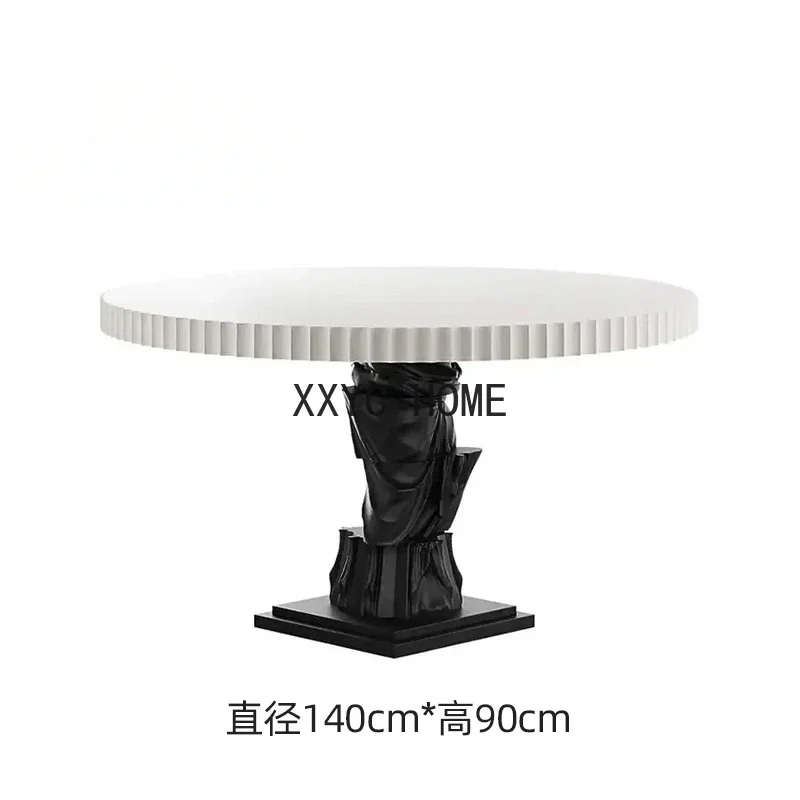 

Креативный круглый стол из стеклопластика в стиле посуды, современный обеденный стол для журнальной конференции, скульптурный обеденный стол