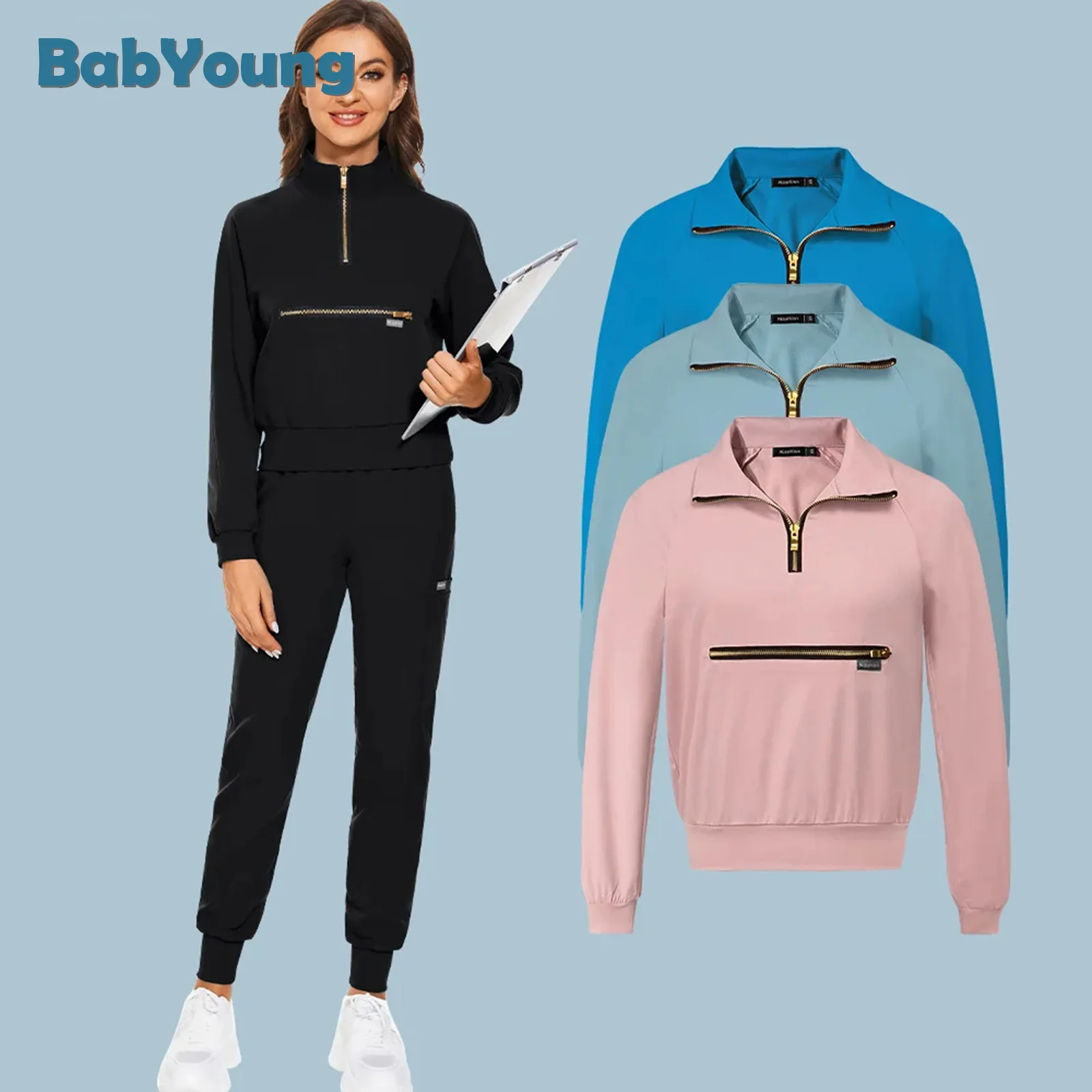 

Nurse Uniform Surgical Work Suits Women Doctor Nurse Scrubs Tops Pants Operating Room Clothes Uniform Female Dentist Overalls