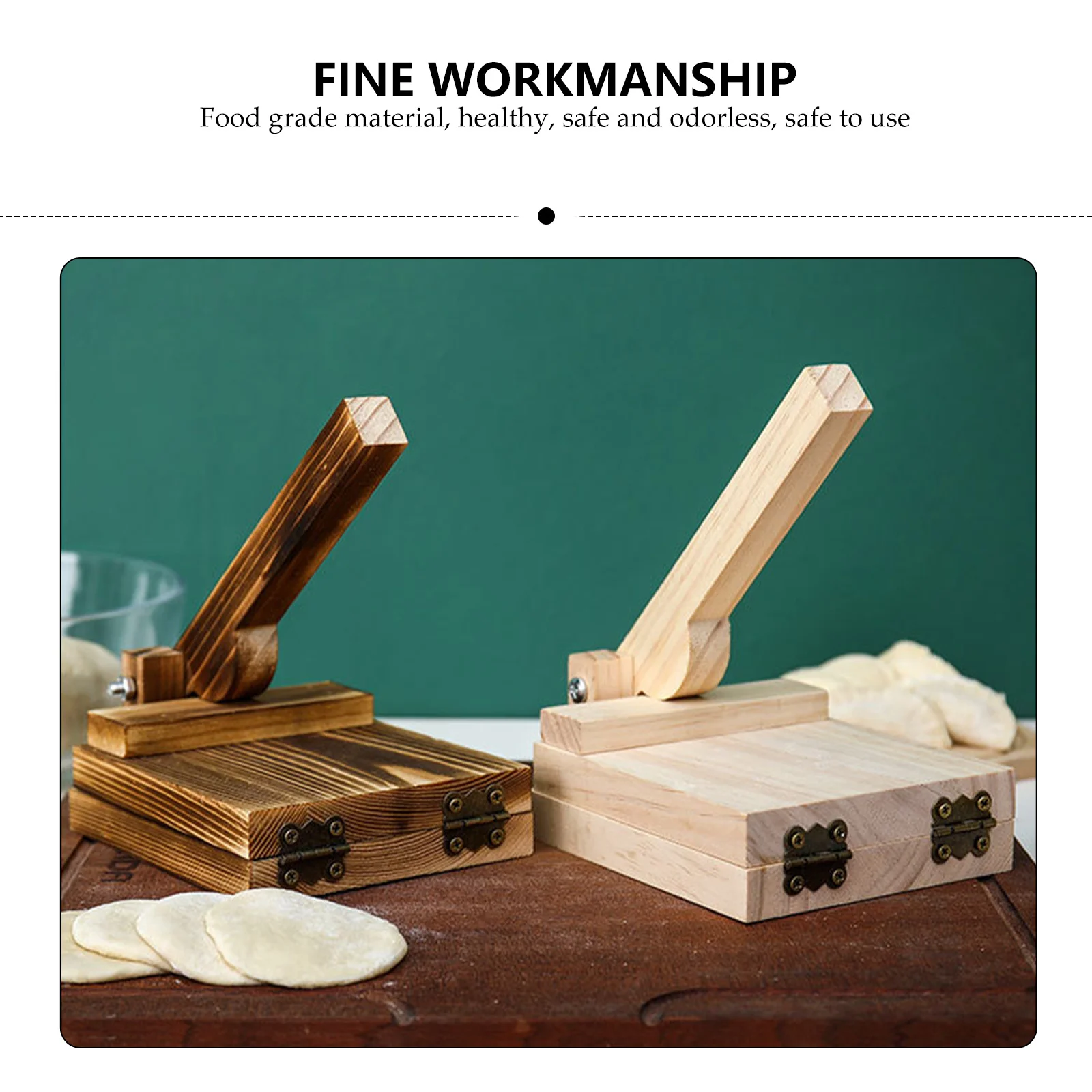 Manual Square Dumpling Wrapper Maker Wooden Dough Presser Kitchen Gadget Pastry Tool Baking Equipment Food Preparation Aid