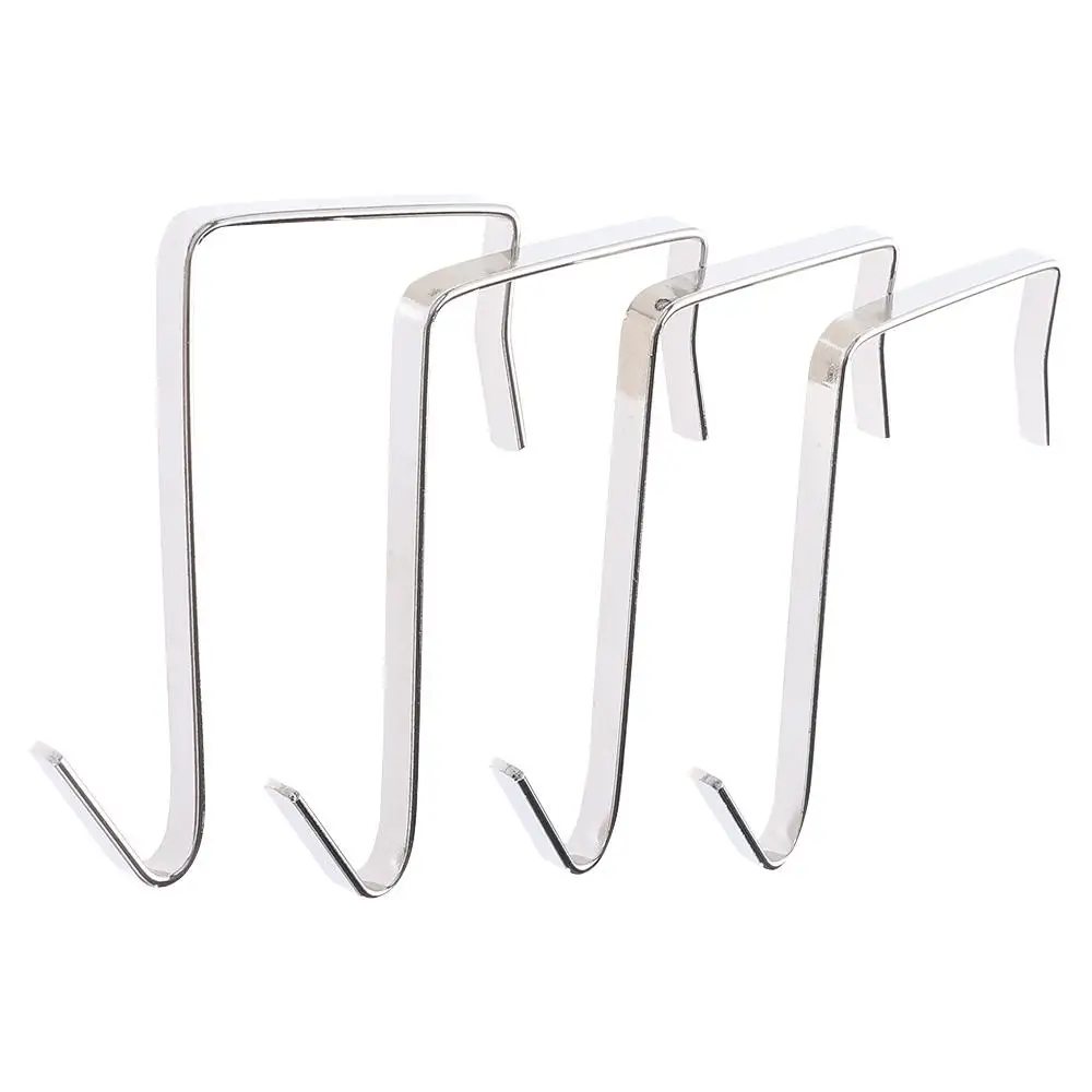 4Pcs Metal Over The Door Hook Bedroom Clothes Coats Hanger Heavy Duty Over The Door Hook Coat Cabinet Hanging Towels Rack