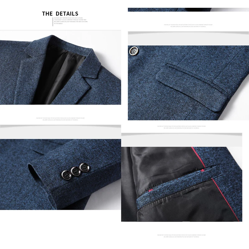 BROWON Brand Business Casual Jackets for Men Spring and Autumn Solid Color Turn-Down Collar Suits Blazer Wedding Blazer Men