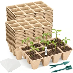 Biodegradable 300 - Cell Seed Starter Kit with Domed Germination Trays (Khaki)