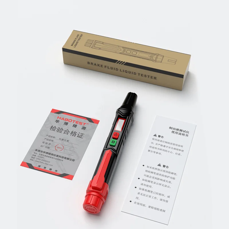 Car Brake Fluid Tester Auto Digital for DOT3/DOT4/DOT5.1 Accurate Oil Quality Check Pen Sound Light Alarm