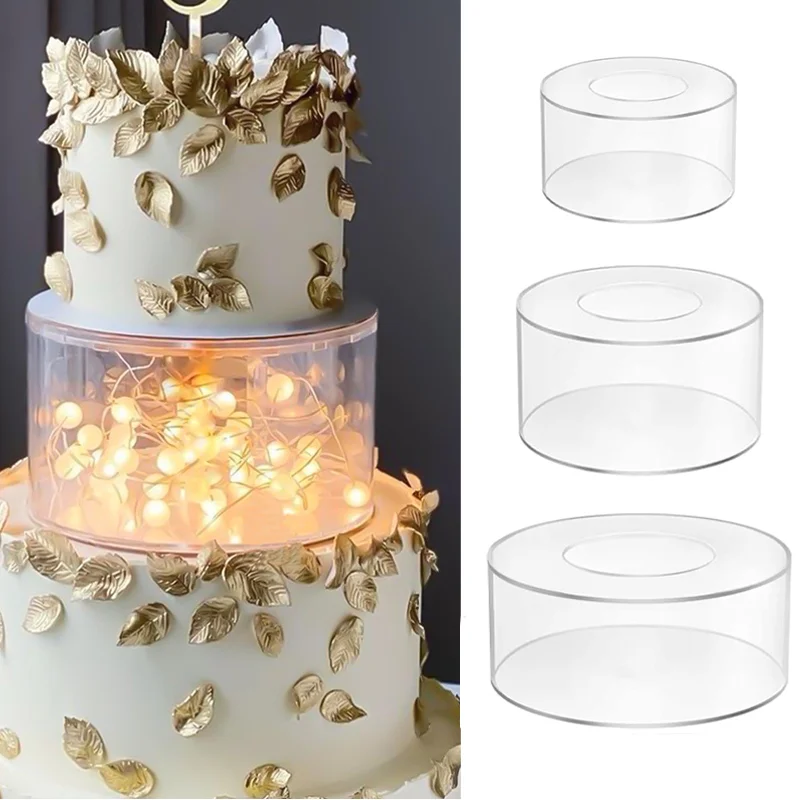 Acrylic Cake Display Board Square Round Cake Edge Smoother Scraper Tray DIY Refillable Board Base Clear Stand Tools