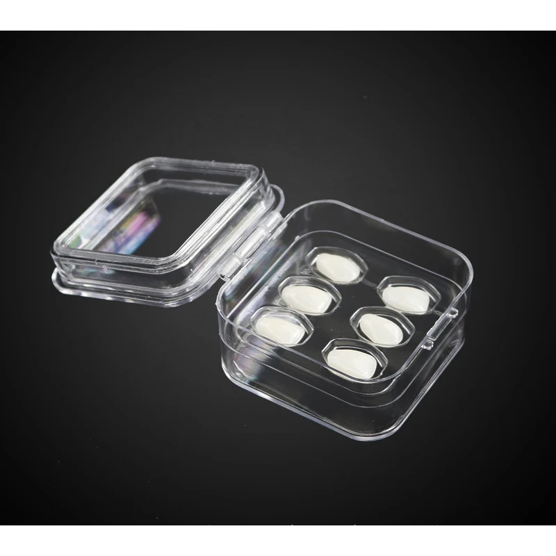 5Pcs Dental Tooth Veneer Storage Box With Film Transparent Denture Box With Hole Membrane False Denture Teeth Container Case