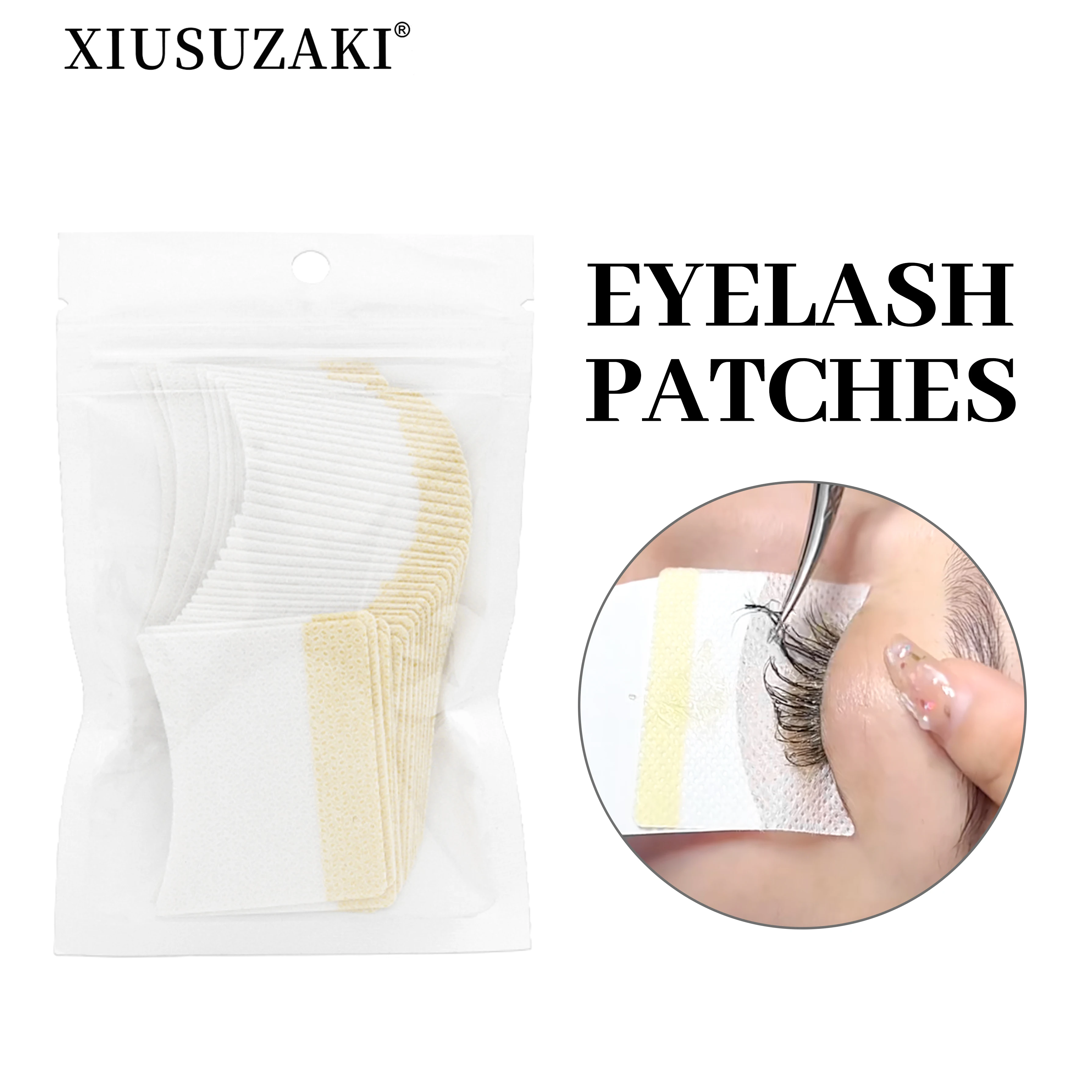 XIUSUZAKI 40pcs Cotton Disposable Under Eyelash Pad False Eyelashes Extension for Removing Grafting Eyelash Makeup Tools