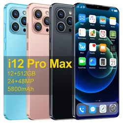 Global Version I12 Pro Max 12GB 512GB Smartphone 5G 6.7 Inch Celular 5800mAh Android Cellphone Unlock 4G Mobile Phones