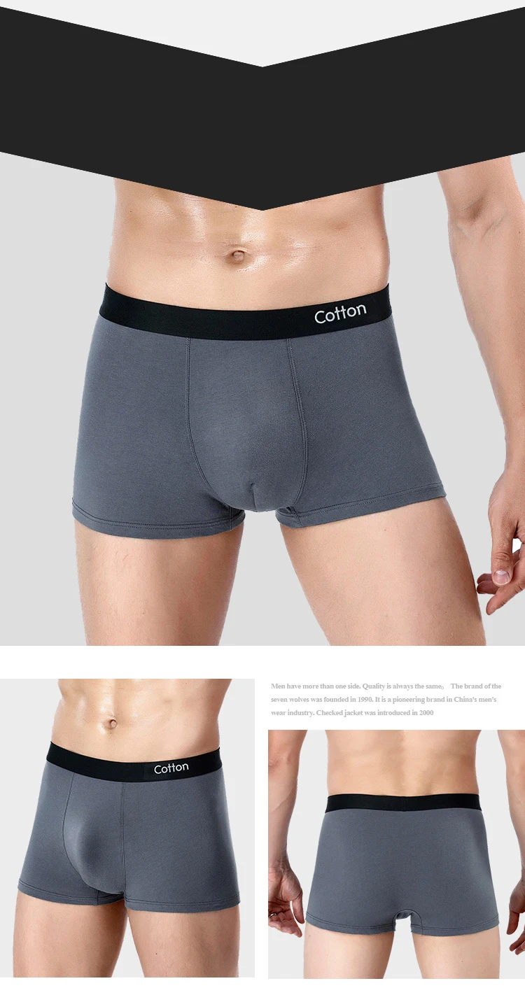 Boxer élégant En Coton Taille Basse Pour Hommes Confortable Port