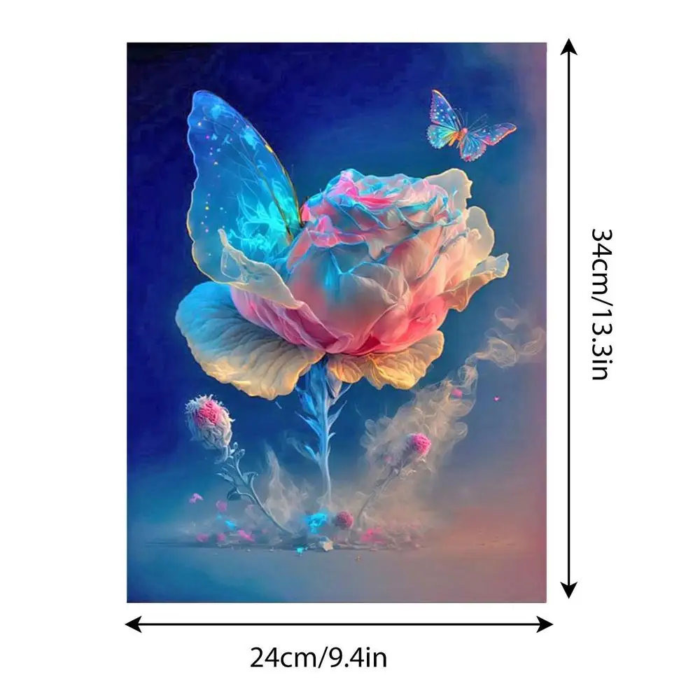 Flowers Butterfly Diamond Painting Kits for Adults Beginners 12 X 16 Inch