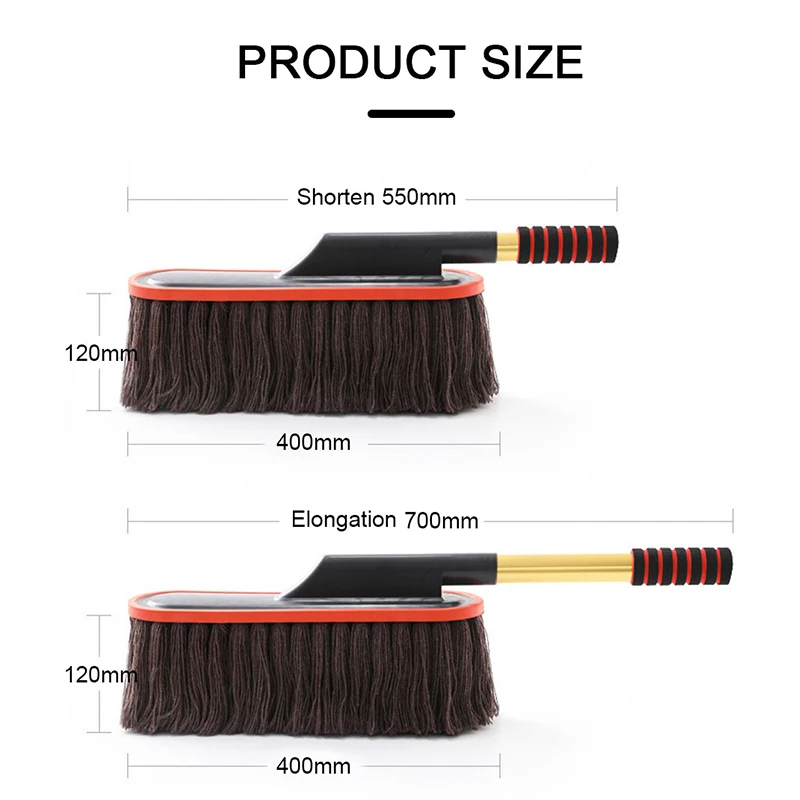 SEAMETAL Microfiber Car Duster Suit Adjustable Telescopic Car Cleaning Dusts Mop Bristles Brushes for Car Wash Accessories 2