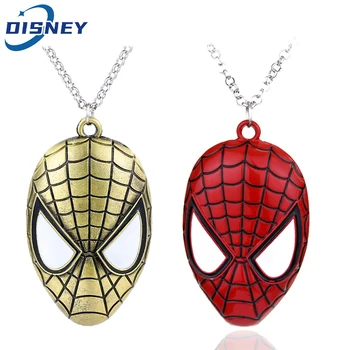 Avengers Superhero Spiderman Necklace Trendy Vintage Jewelry Accessories for Women Man Classic Spider Man Mask Necklace