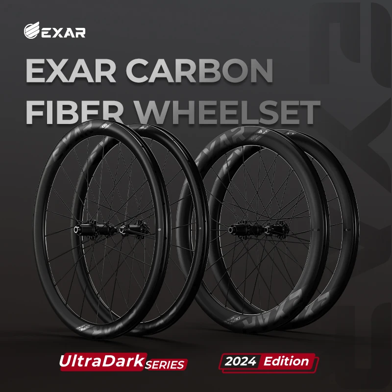 EXAR Ultrunkler Carbonfaser-Laufradsatz, integrierte vordere und hintere Räder, Trägheitsstabilität, Keramiklager, flache Verlobungsratsche 1