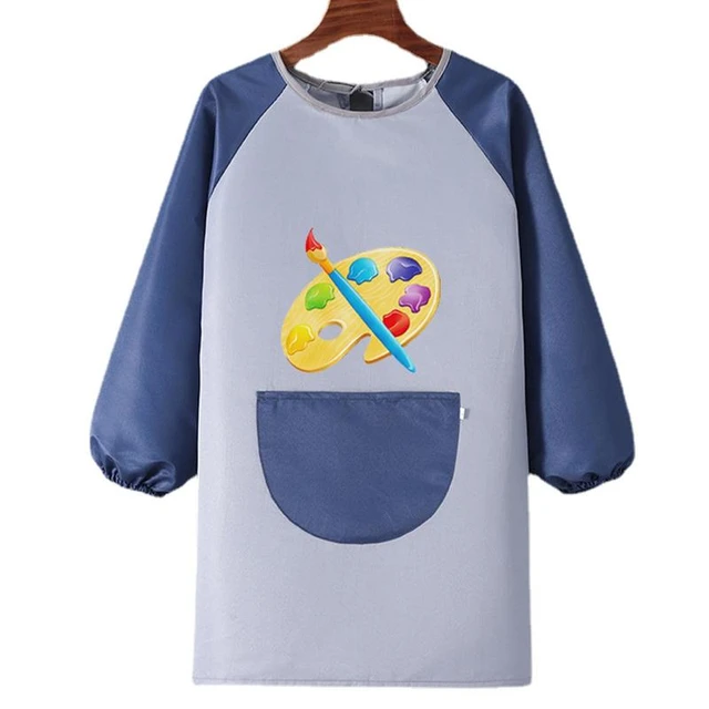 Paint Apron For Kids Long Sleeve Polyester Painting Smocks Adjustable  Waterproof Comfortable Kids Smocks With Big Pocket For - AliExpress