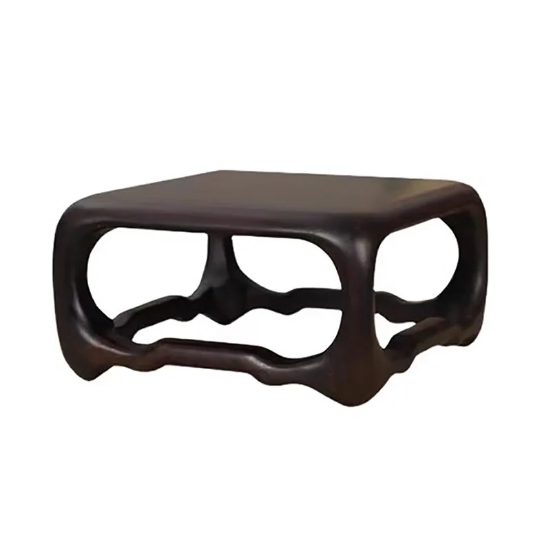 Mini Incense Burner with Large Red Sage Branch, Solid Wood Base, Bonsai Display Bracket, Vase Decoration