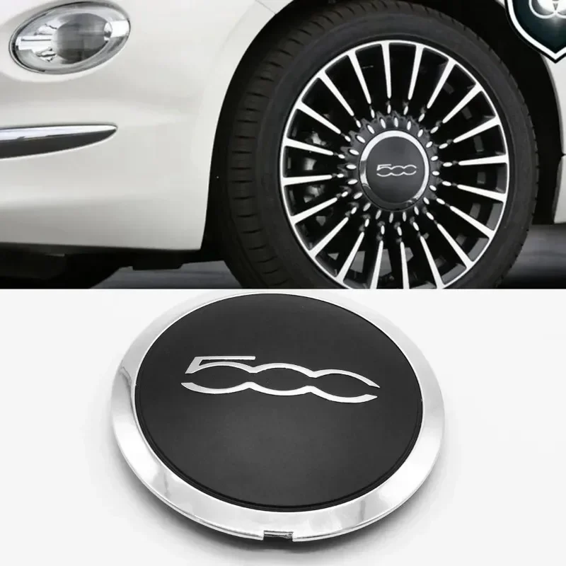 Wheel Center Caps 133mm Hubcap for Fiat 500 Wheels Centre Hub Caps Set 68078419AC 68078421AC Dust Cover Wheel Hub Cap Replacement 51884863