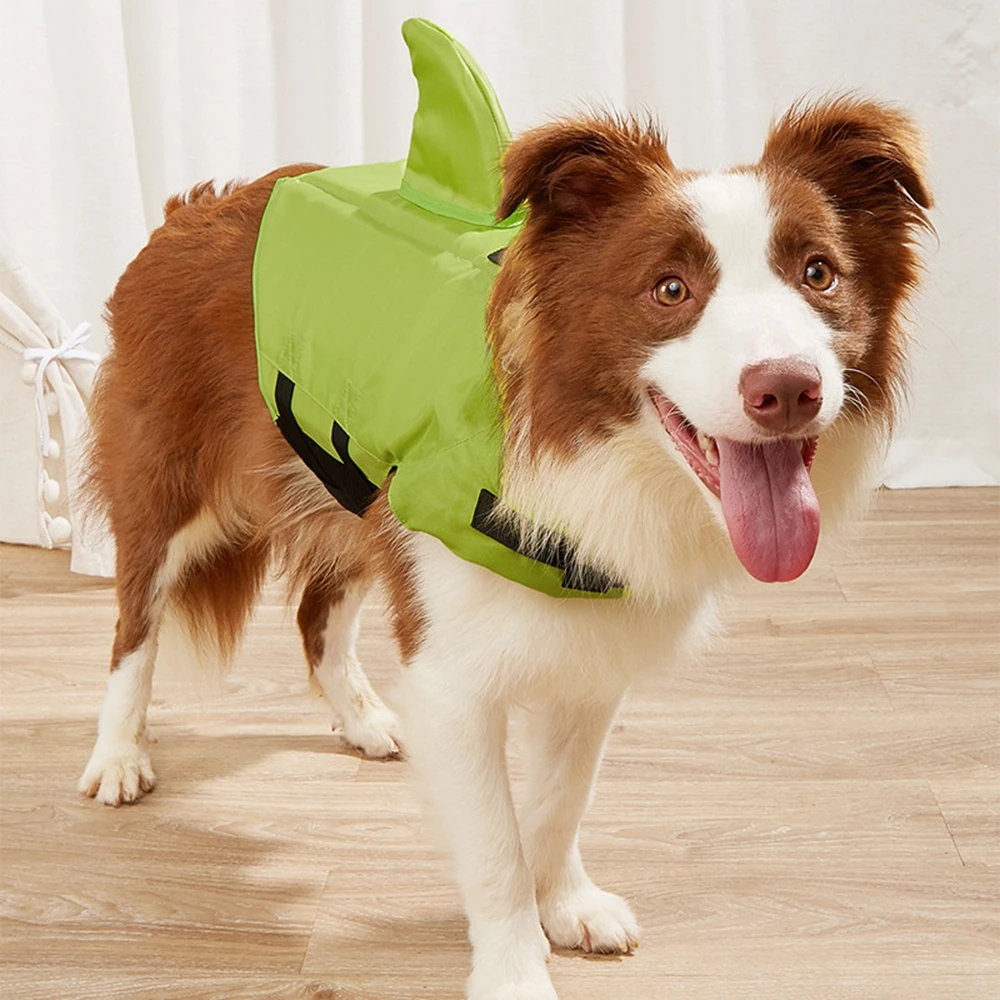 verão colete do cão tubarão animal de estimação colete jaqueta roupas do cão segurança do cão roupa de banho animais de estimação terno de natação roupas dos cães