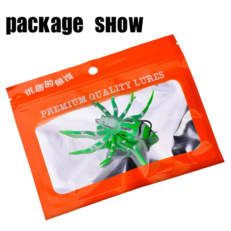 Insect Spider Lure Bait One Piece of 7.5cm7g Artificial Silica Gel Bait  with Crank Hook on Water SurfaceWobbler Fishing Supplies