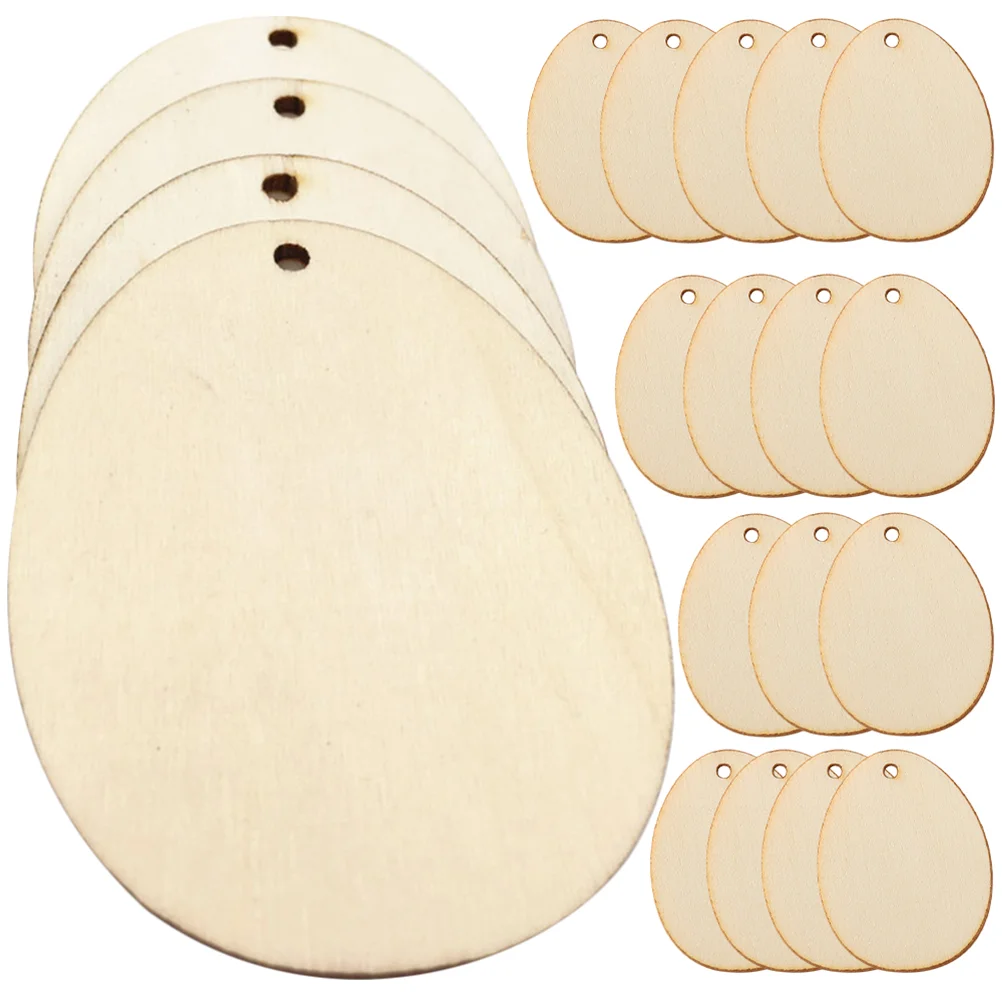 

Easter Egg Wooden Cutout Unfinished Wood Easter Egg Ornaments Easter Decor Decorative DIY Hand-Painted Egg Wooden Pendant