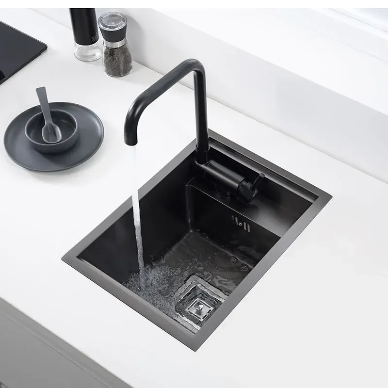 Hidden Kitchen Sink Single Bowl Small Size Stainless Steel Balcony Concealed Sinks