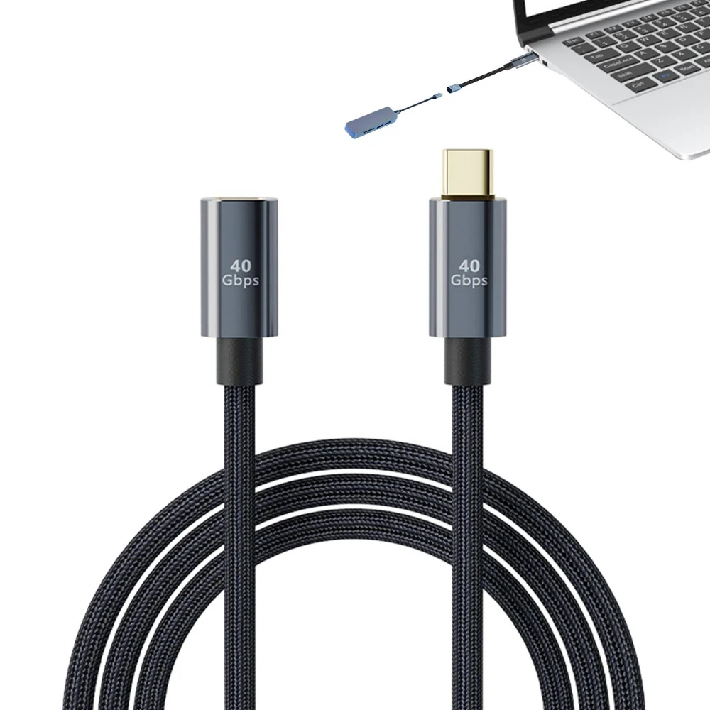 

USB4 Type-C Extension Cable USB C Male-Female Extender 8K60Hz 40Gbps Data Transfer 100W Charging Cord For PC Laptops Docking Hub