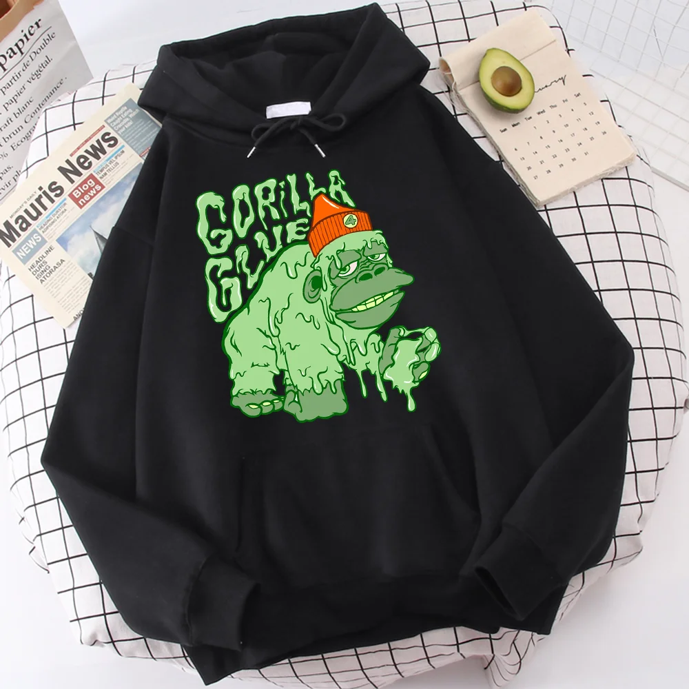 

Glue Is Poured On The Gorilla Creativity Design Printing Hoodies Men'S Novelty Sweatshirt Soft Warm Top Versatilehoodie Mens