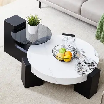 Black & White Nesting Coffee Tables 1