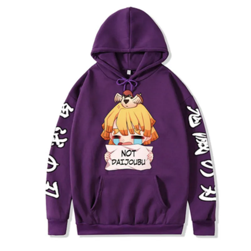 Anime Demon Slayer Agatsuma Zenitsu Hoodie Pullovers