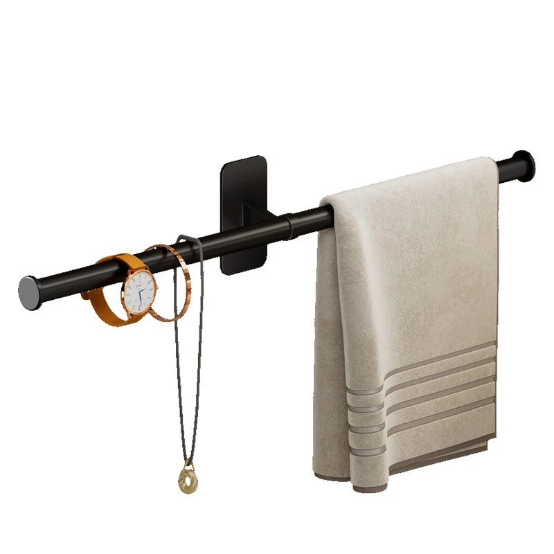 35/45/55cm Aluminum Bathroom Shelf Kitchen Storage Rack Towel Rack Towel Hanger Bath Holder Wall Hanging Bars