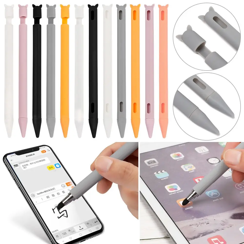 

Cute Cat Ear Anti-scroll Silicone Protective Pouch Cap Holder Nib Cover Protective case Skin For Apple Pencil 1 2