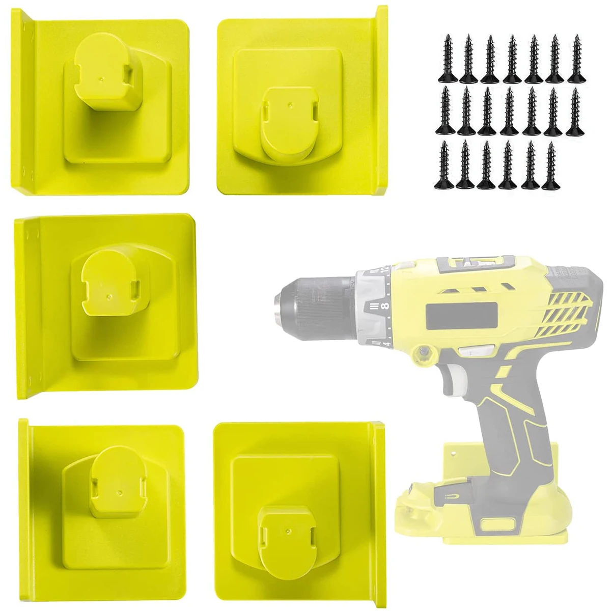 5-Pack Battery Holder Wall Mount Bracket – Fits Makita & Dewalt 18V Lithium-Ion Batteries, Organize Your Shop 3 thumbnail image