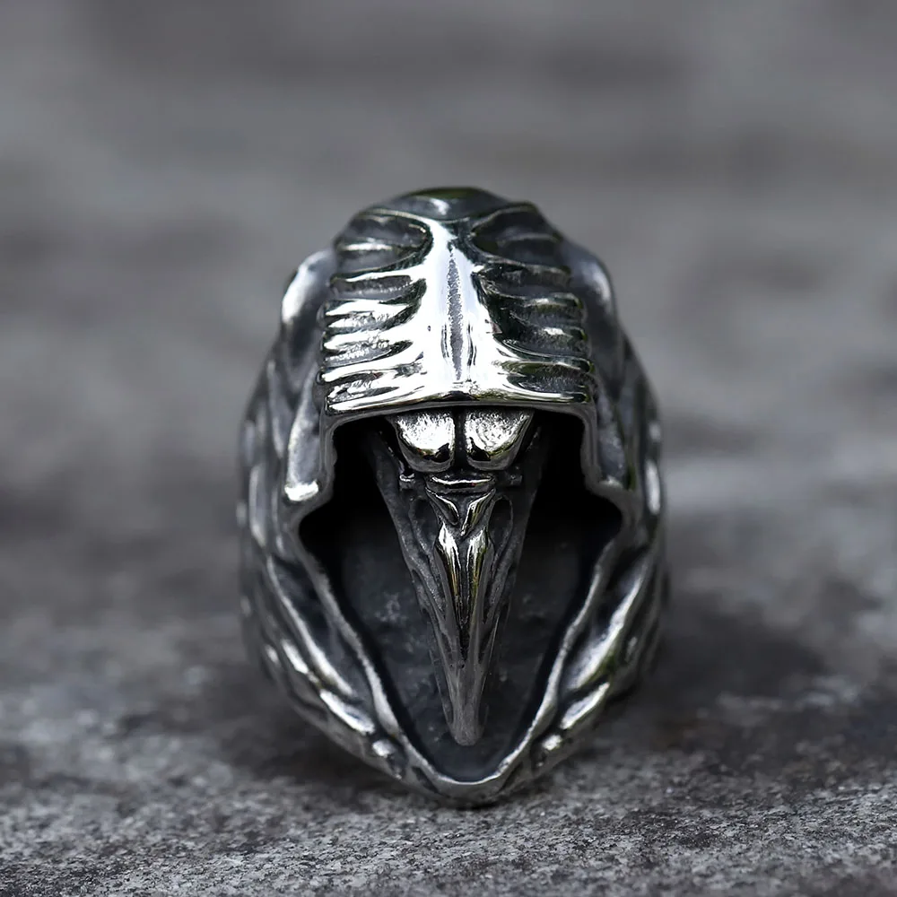 

NEW Men's 316L stainless-steel rings Dropshipping unique Viking bird Head Animal Ring Amulet Jewelry Gifts free shipping