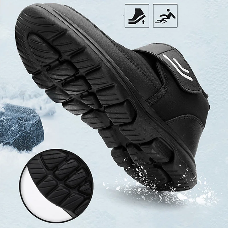 Outdoor New High-top Snow Boots for Men and Women Winter Plus Velvet Black Cotton Shoes Non-slip Cold-proof Casual Couple Shoes