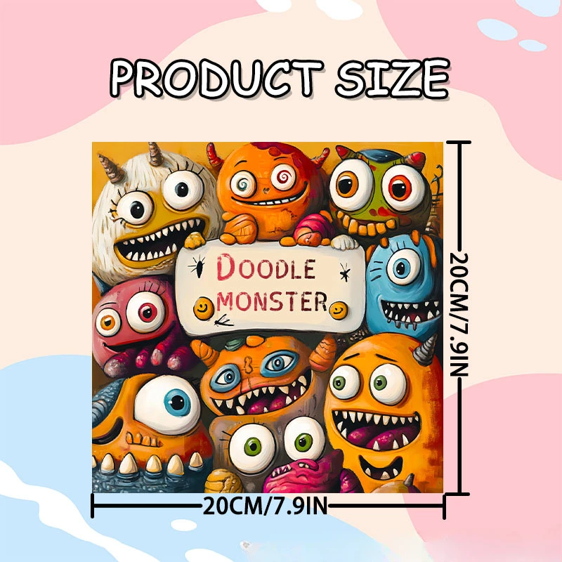 Adults with Simple Decompression Cute Doodle Little Monster Coloring Book Perfect Gift for Parties and Birthdays 4