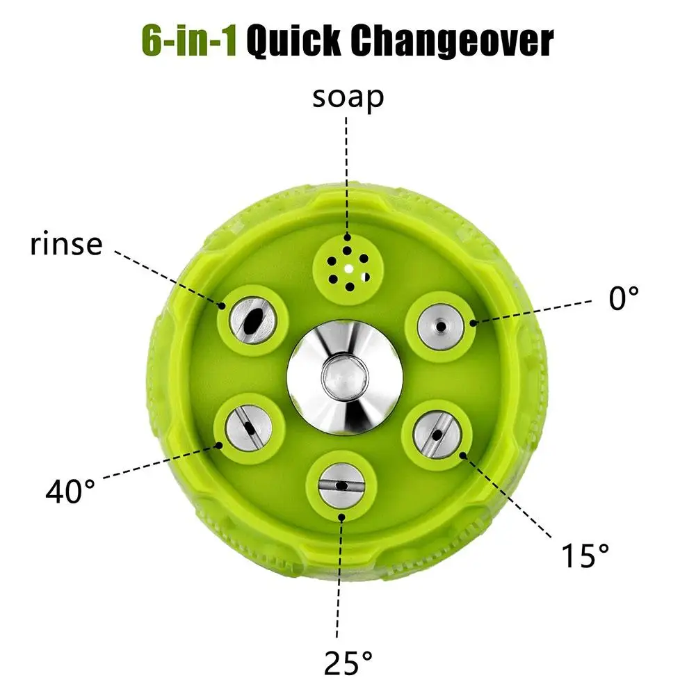 High Pressure Washer Spray Nozzle 0 15 25 40 Degree Rotation Watering Rinse Soap Nozzle Tip Garden Cleaning Universal