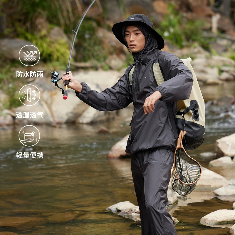 Naturehike 15D Nylon Split Raincoat Lightweight Portable Rainproof Hiking Fishing Cycling Motorcycle Jacket Pants Set Mackintosh 4