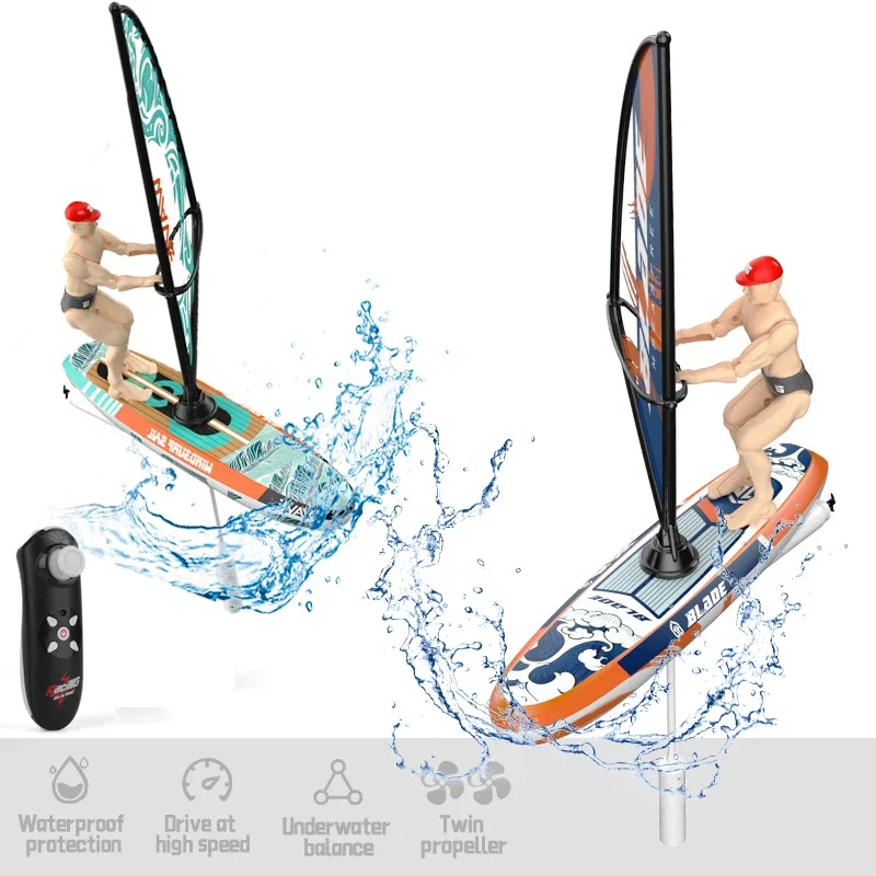 Rc Boat Sailboat Yachting Kayaking Remote Control Sailing Rowing Boat Paddling Pool Waterproof Water Competition Toy