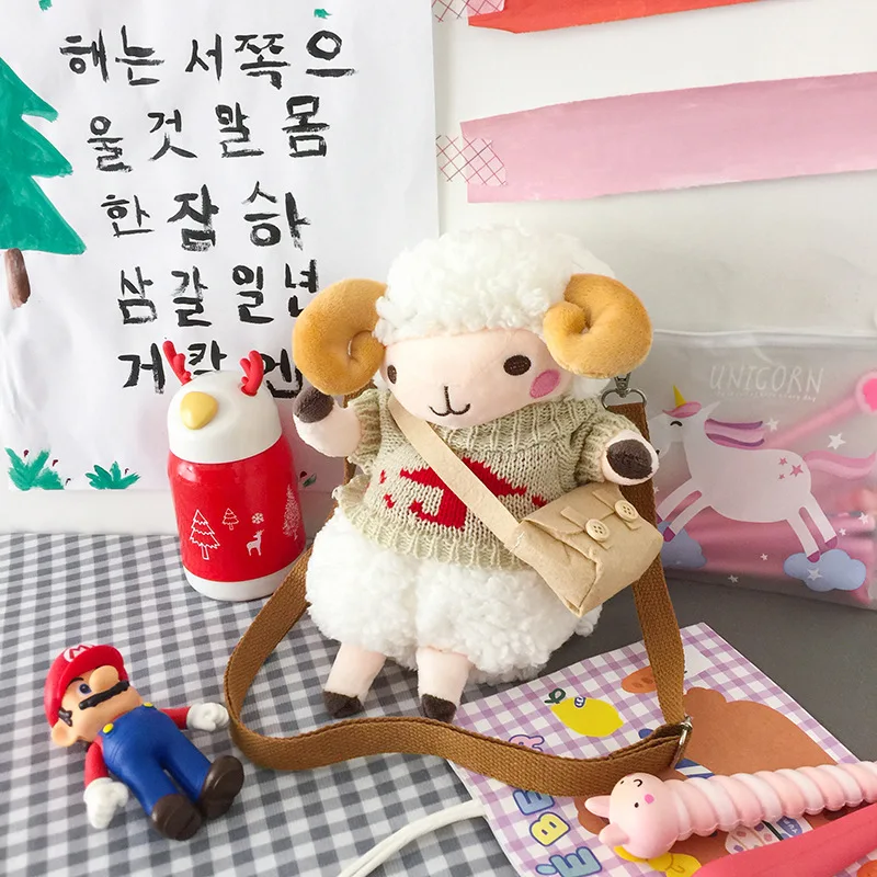 

2022 Winter New Fashion Cute Cartoon Lamp Animal Female Shoulder Bag Adorkable 3D Creative Sheep Modelling Women's Crossbody Bag