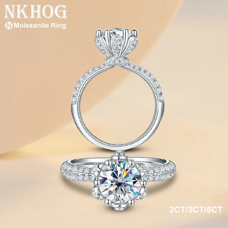 18金 ホワイトゴールド モアサナイト リング 5ct 指輪 ブルー