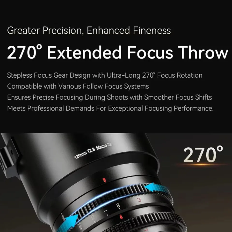 7artisans 풀프레임 120mm T2.9 매크로 2배 시네 렌즈 대구경 망원 렌즈 (, 니콘, 캐논, 파나소닉 호환)