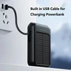 50000mAh High Capacity Solar Power Bank Built Cables Solar Charger 2 USB Ports External Charger Powerbank with LED Light 3