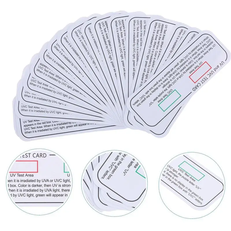 20pcs Light Test Cards UVA UVC Test Cards Light Wavelength Indicator Cards 4