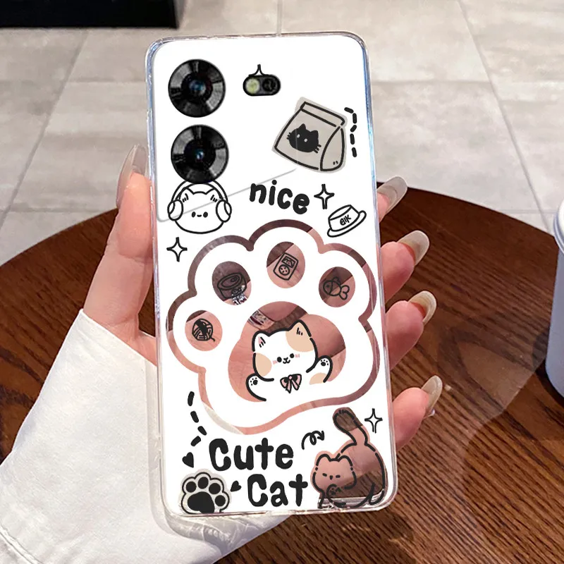 Aesthetic Cute Cat Soft Transparent Silicone Phone Case