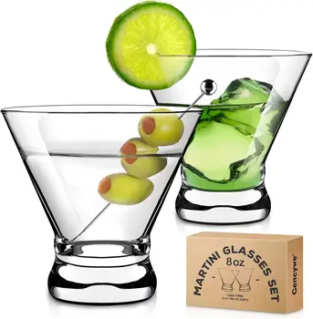 8oz Stemless Martini Glasses 1