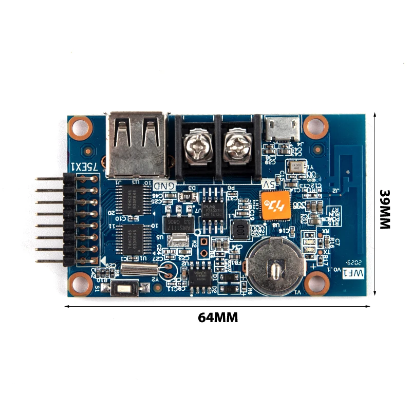 풀 컬러 모듈 컨트롤러 WF1 보드, P3 P4 P5 P10 LED 매트릭스 디지털 패널, 640x32, 1 개