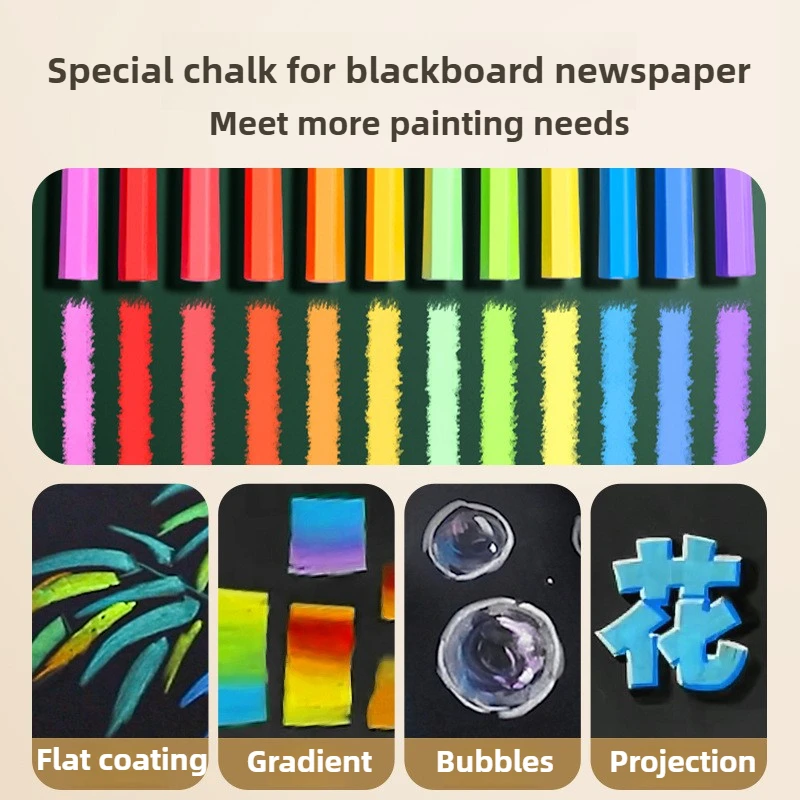 ENMY 12/36 밝은 색 분필 비 먼지 먼지가 없는 안전한 아트 드로잉 분필 칠판 교사 학생 그림 학교 용품