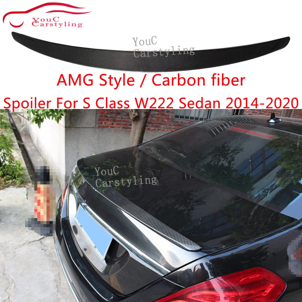 

AMG Style Carbon Fiber Trunk Boot Lip Spoiler for Mercedes S Class W222 4-door Sedan 2014-2020 S350 S400 S450 S500 S600